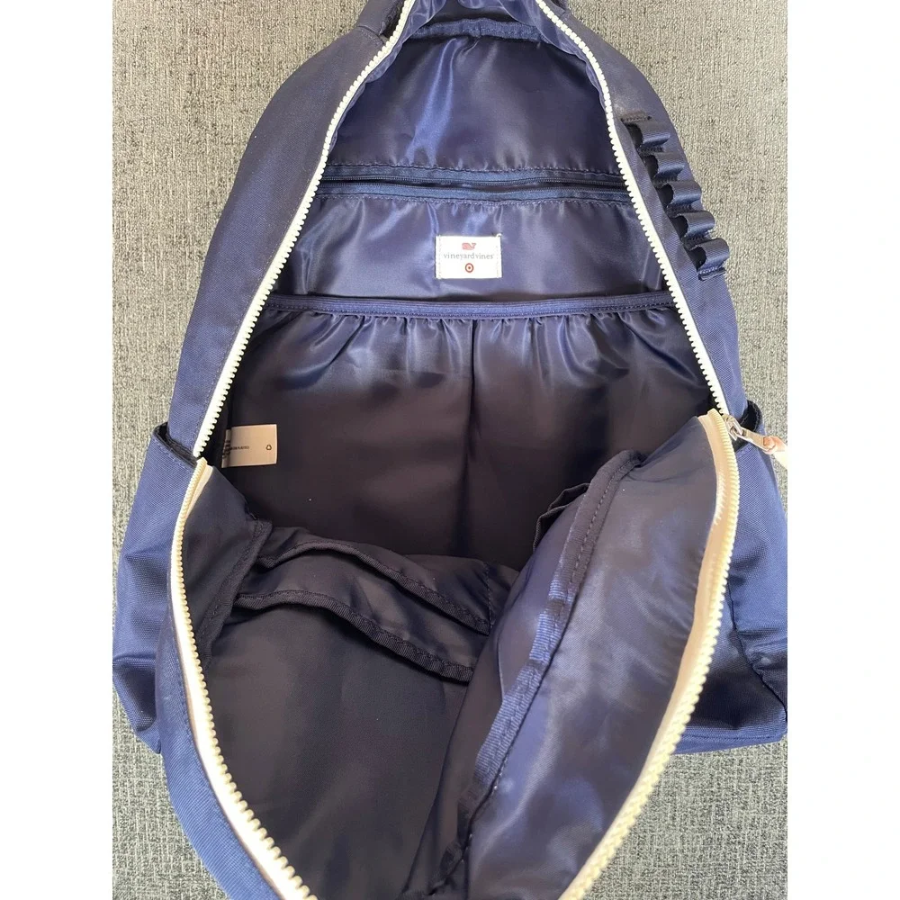Vineyard Vines Target Navy Blue Pink Backpack‎ School Travel Bag Padded Straps